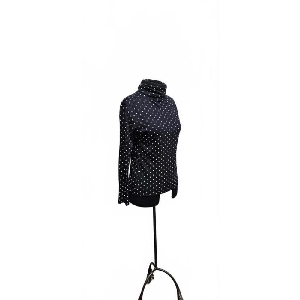 Liz Claiborne Cozy Black & White Polka Dot Turtleneck Sweater